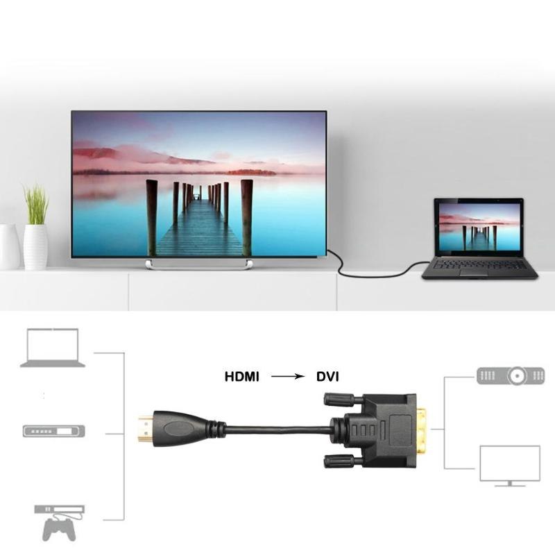 1m/1.8m/3m/5m HDMI Male to DVI 24+1 Male Converter Cable Cord Wire HDMI 5Gbps with 90/270 Degree Adapter Connector - ebowsos