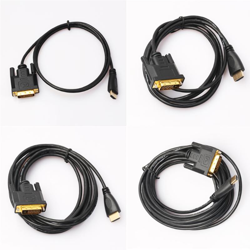 1m 1.8m 3m 5m HDMI to DVI DVI-D Cable 24+1 pin Adapter Cables 1080P for LCD DVD HDTV XBOX PS3 HDMI Kable - ebowsos