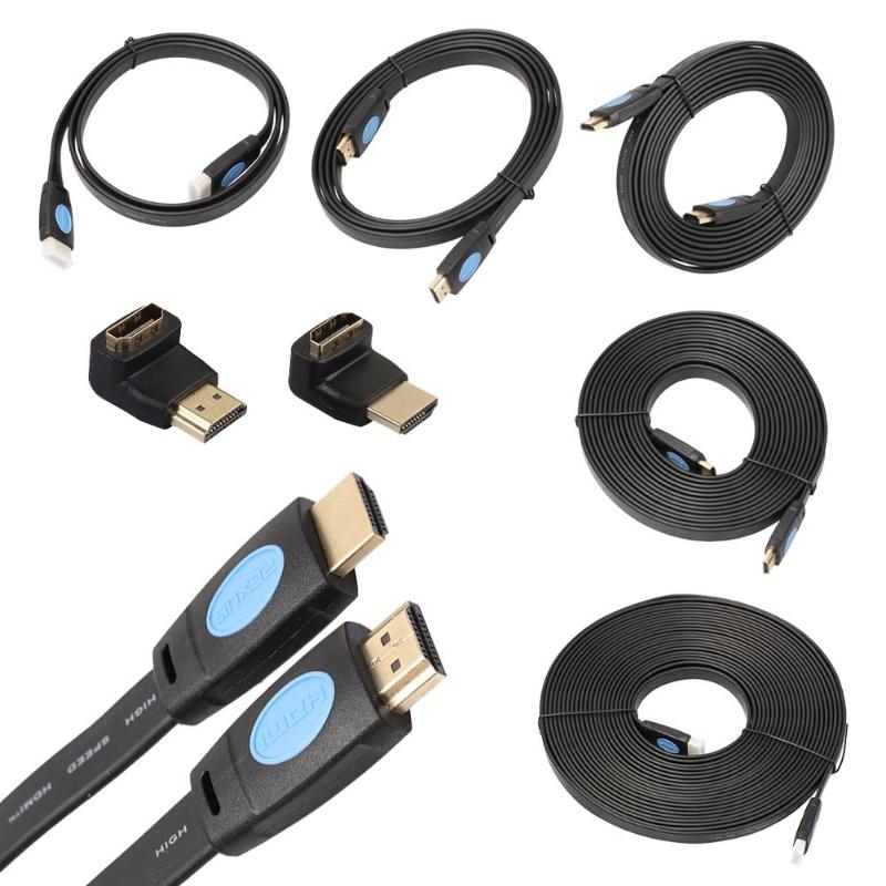 1m/1.8m High Speed HD 4Kx2K Flat HDMI Cable HDMI 2.0 Extension Cord with 90/270 Degree Adapter Full Digital Signal Audio Cable - ebowsos