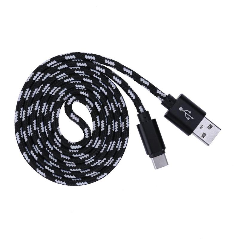 1m 2m USB 3.1 Type-C Data Cable Type C Port Nylon Braided Fast Quick Charger Cord Data Sync Transfer Wire Line - ebowsos