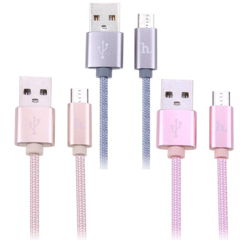 1m/3.28ft Universal Braided Micro USB Quick Fast Charging Data Cable Cord 5V/2.4A Aluminum Alloy Data Transfer Wire Line - ebowsos
