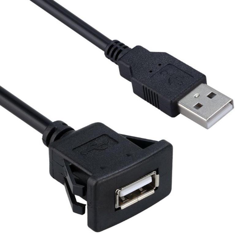 1m/3.3ft USB2.0 A Male to USB2.0 A Female Car Flush Mount Extension Cable Car Van Dashboard Flush Mount Dual USB Socket Hot Sale - ebowsos