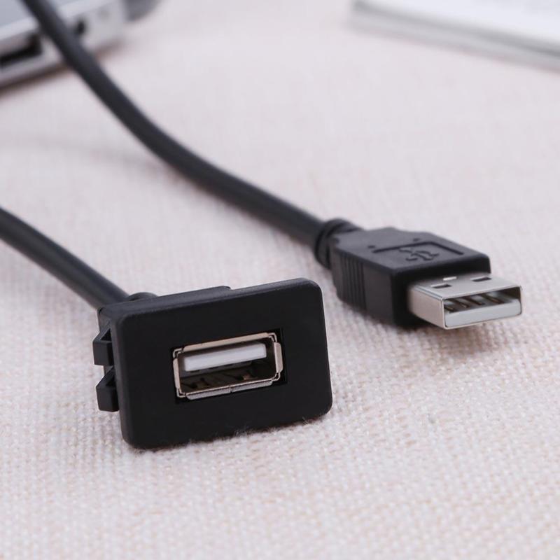 1m/3.3ft USB2.0 A Male to USB2.0 A Female Car Flush Mount Extension Cable Car Van Dashboard Flush Mount Dual USB Socket Hot Sale - ebowsos