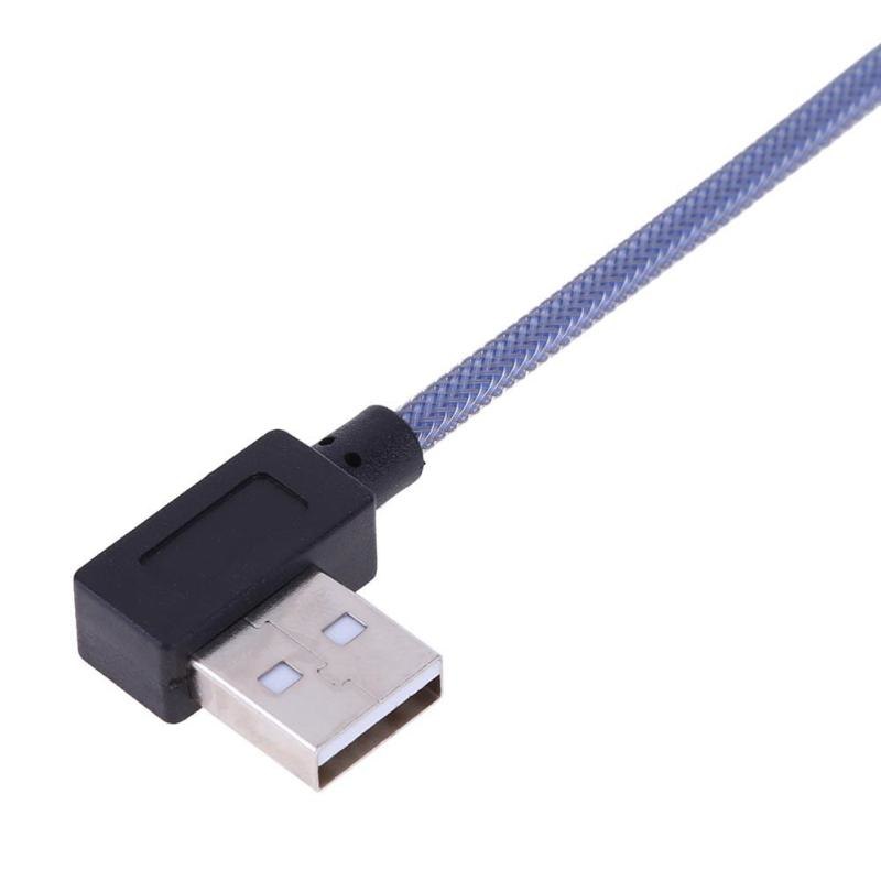 1m Braided Double Elbow 90 Degree Micro USB Charging Cable L Shaped Data Sync Transfer Cord Charger Wire Line - ebowsos