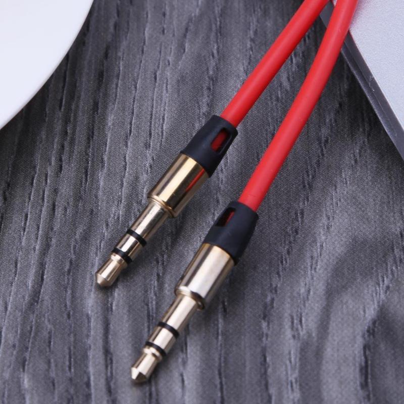 1m Jack Audio Cable 3.5 mm to 3.5mm Aux Cable Male to Male Kabel Gold Plug Car Aux Cord for iphone 7 Samsung for Speaker New - ebowsos