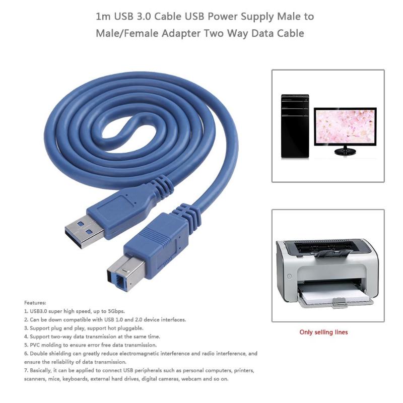 1m USB 3.0 Cable USB Power Supply Male to Male/Female Adapter Two Way Data Cable Extension Data Cable - ebowsos