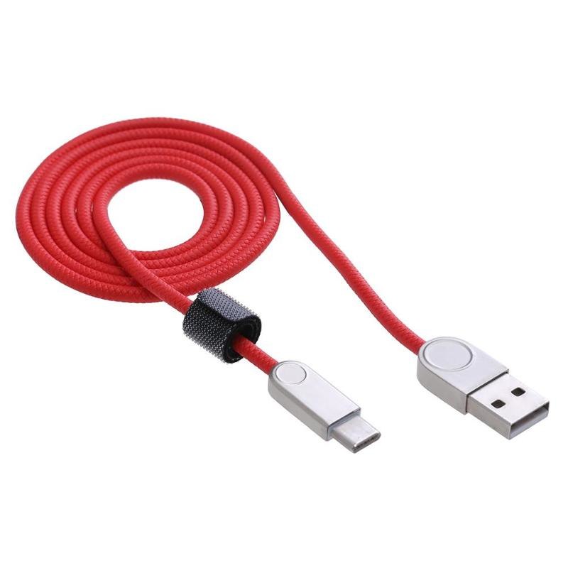 1m Zinc Alloy Connector PU Braided USB Data Sync Cable USB 3.1 Type-C 2A Fast Quick Charging Cord AWG Cooper Wire Charger - ebowsos