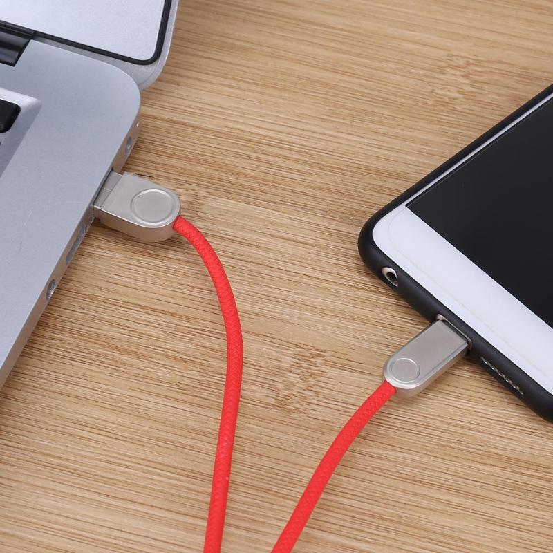 1m Zinc Alloy Connector PU Braided USB Data Sync Cable USB 3.1 Type-C 2A Fast Quick Charging Cord AWG Cooper Wire Charger - ebowsos