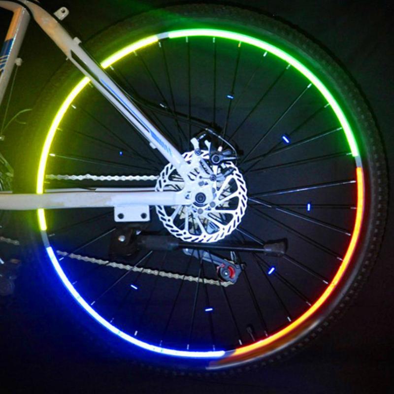 1pc 26 Inch Reflective Tape Fluorescent Bike Sticker MTB Bike Sticker Cycling Wheel Rim Reflective Stickers Bike DecoAccessories-ebowsos