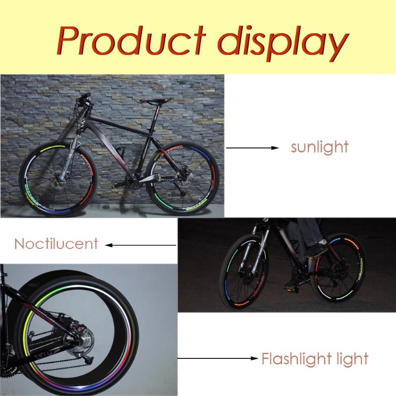1pc 26 Inch Reflective Tape Fluorescent Bike Sticker MTB Bike Sticker Cycling Wheel Rim Reflective Stickers Bike DecoAccessories-ebowsos