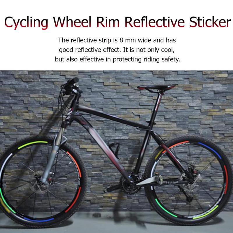 1pc 26 Inch Reflective Tape Fluorescent Bike Sticker MTB Bike Sticker Cycling Wheel Rim Reflective Stickers Bike DecoAccessories-ebowsos