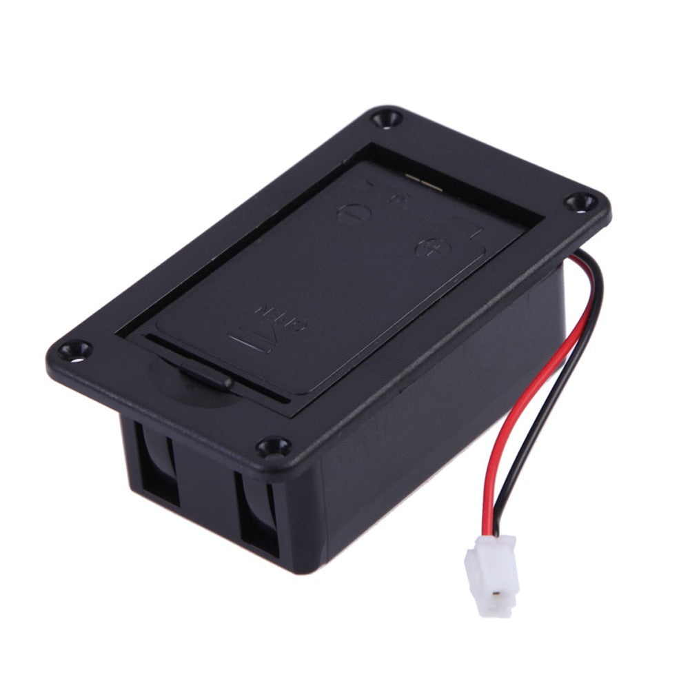 1pc ABS 9V Battery Box Case Cover Holders for Guitar Bass Pickup for Ukulele With Wires Black Replacement Accessories Hot Sale - ebowsos