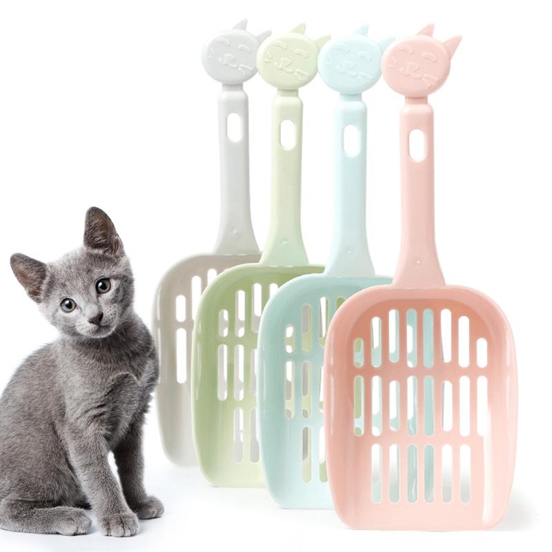 1pc Candy Color Cat Litter Scoop Creative Ergonomic Handle Deep Shovel Cat Shovel Kitty Scoop Pet Cleaning Supplies Random Color-ebowsos