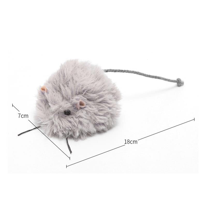 1pc Cat Toy Creative Wind Up Mouse Shape Plush Funny Cat Play Toy Pet Interactive Toys Pet Supplies Cat Favors-ebowsos