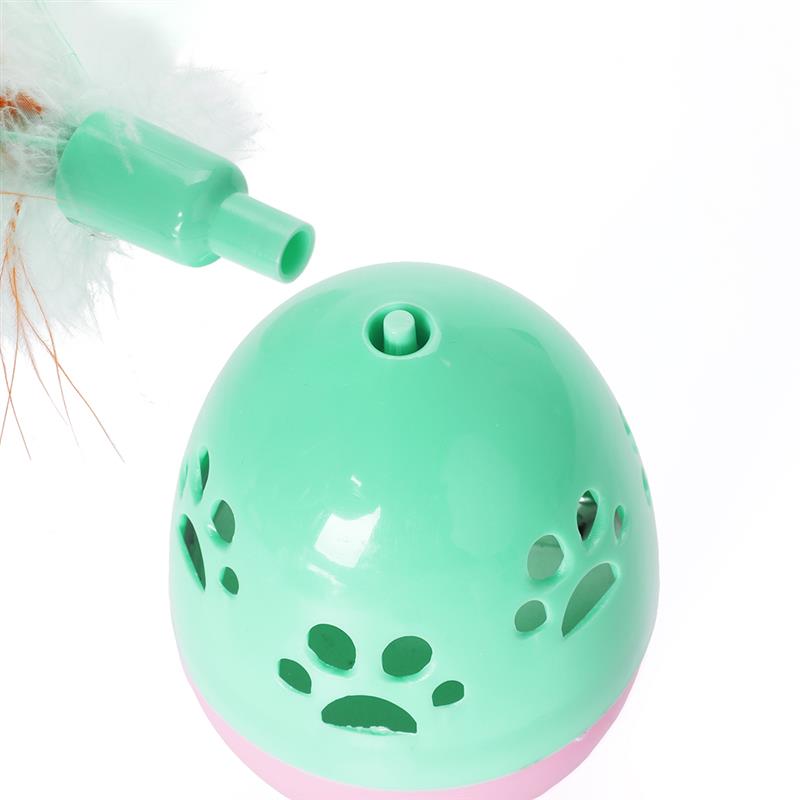 1pc Cat Toy Funny Bell Decor Artificial Feather Interactive Cat Ball Toy Cat Tumbler Toys Pet Supplies Cat Favors-ebowsos