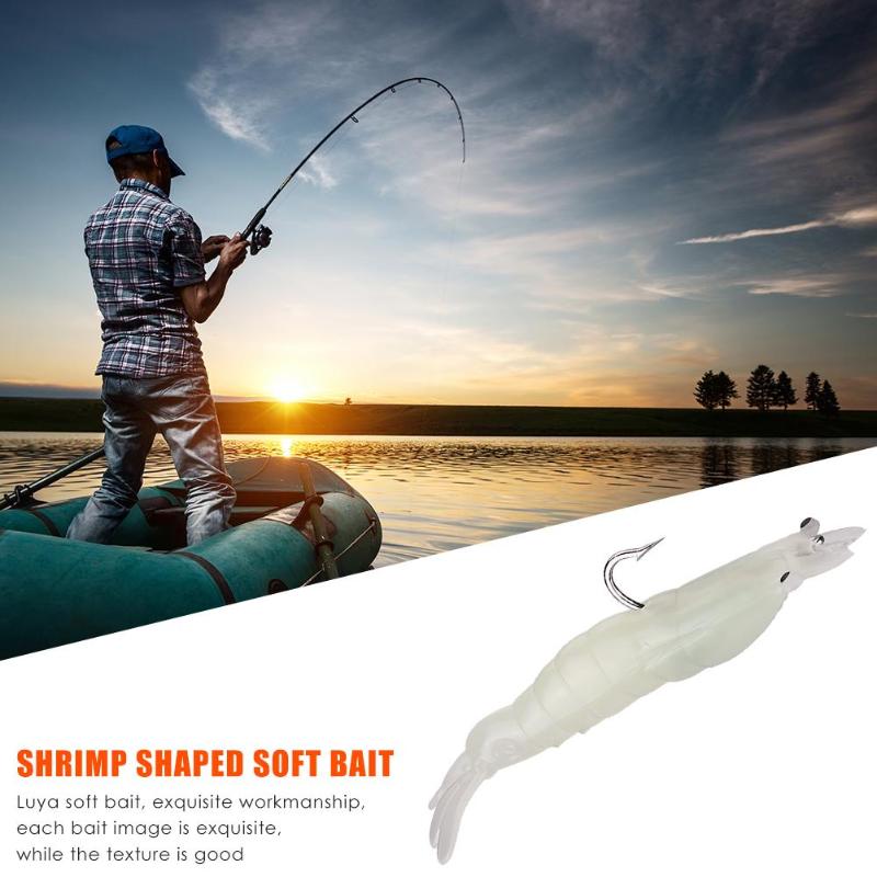 1pc Fishing Lures soft Lures 9g 80mm Shrimp Artificial Bait Simulation Lifelike Artificial Bionic Bait with Hook-ebowsos