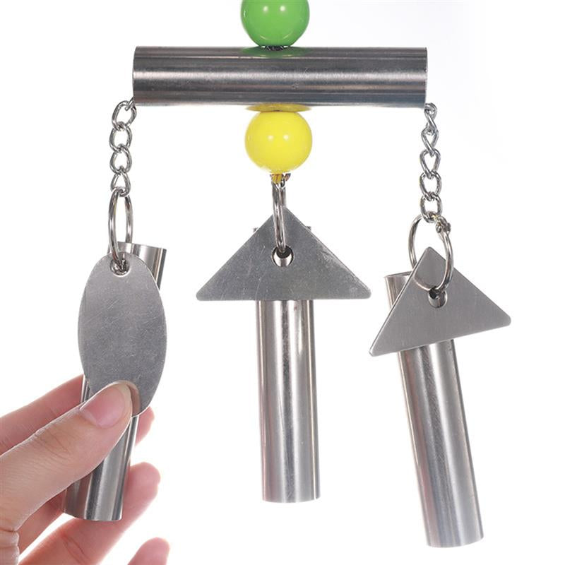 1pc Multifunction Parrot Bell Toys Stand Creative Stainless Steel Squirrel Bell Perch Bell Bird Cage Toy Pet Supplies-ebowsos