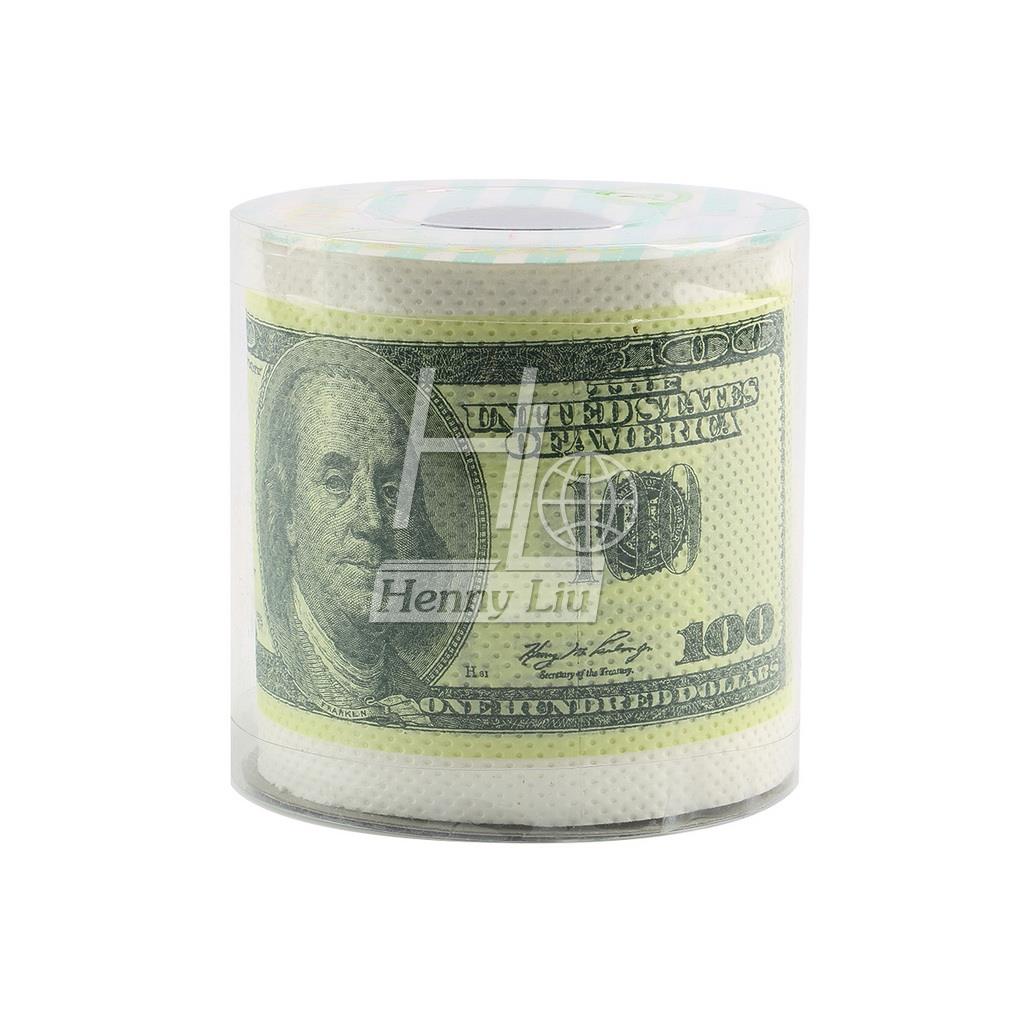 1pc One Hundred Dollar Bill Money Toilet Roll -  Toilet Paper Novelty Toilet Tissue - ebowsos