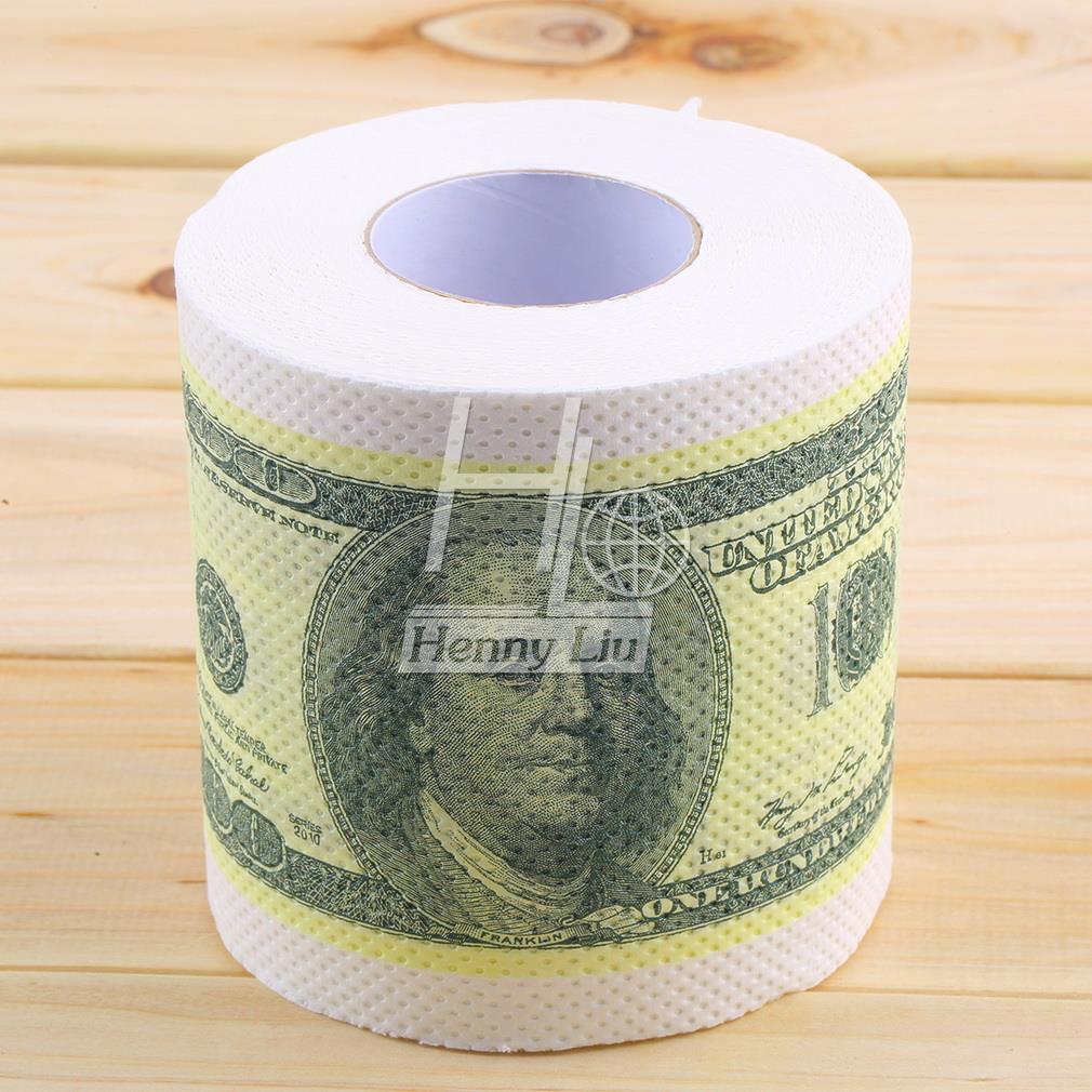 1pc One Hundred Dollar Bill Money Toilet Roll -  Toilet Paper Novelty Toilet Tissue - ebowsos