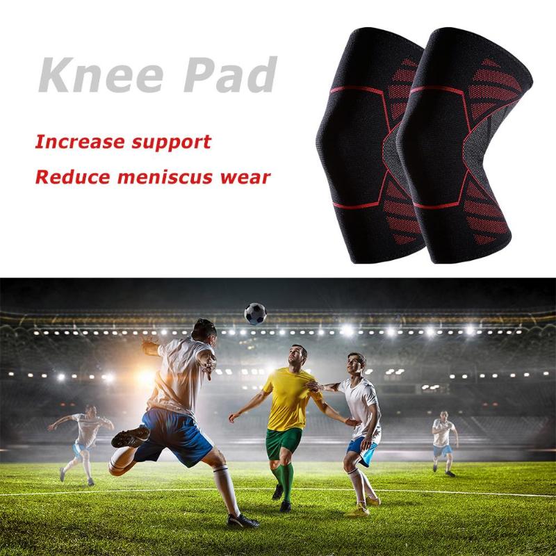 1pc Outdoor Sports Knee Pad Breathable Elastic Knitting Knee Protector Non Slip Knee Support for Basketball Sports-ebowsos