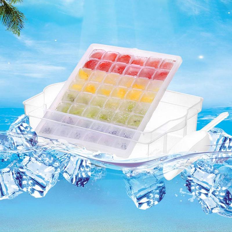 1pc PP White Ice Cube Mold 48 Grids Ice Box Lattice for Ice Cream Maker Kit - ebowsos