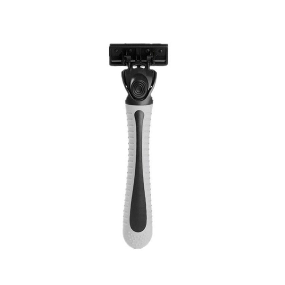 1pcs Beard Shaver Rack +6 pcs  6-Layer Blades Manual Beard Shaver Manual Hand Safety Razor 6PCS 6-Layer Blade ABS Grip Anti-slip - ebowsos