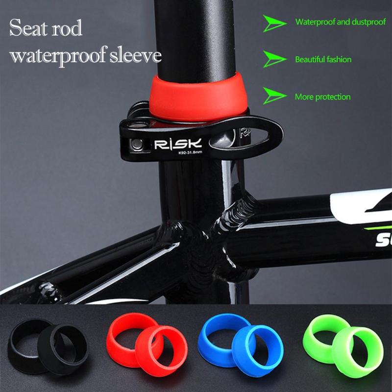 1pcs Bicycle Seatpost Case Bike Seat Post Ring Dust Cover Silicone Waterproof Bicycle Seatpost Case-ebowsos