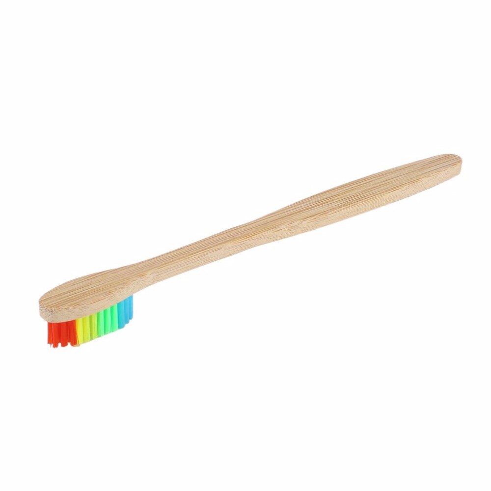 1pcs Colorful Hair Bamboo Handle Toothbrush Environment Wooden Rainbow Bamboo Toothbrush Oral Care Soft Bristle Teeth whiteninng - ebowsos