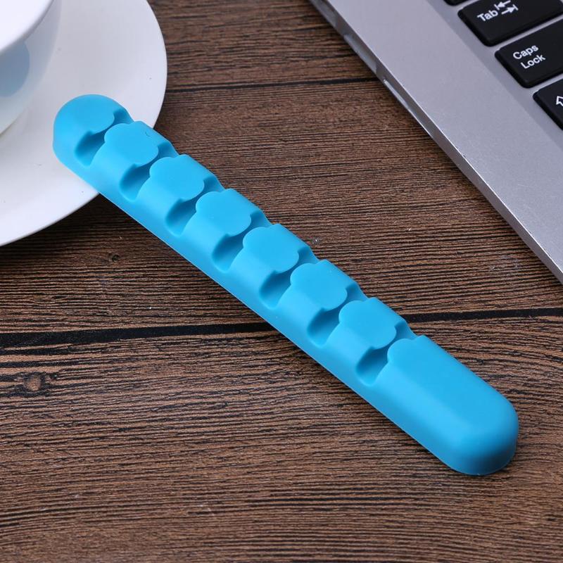 1pcs Desk Tidy Cable Winder Earphone Cable Organizer Wire Storage Silicone Charger Cable Holder Clips for MP3 MP4 Mouse Earphone - ebowsos
