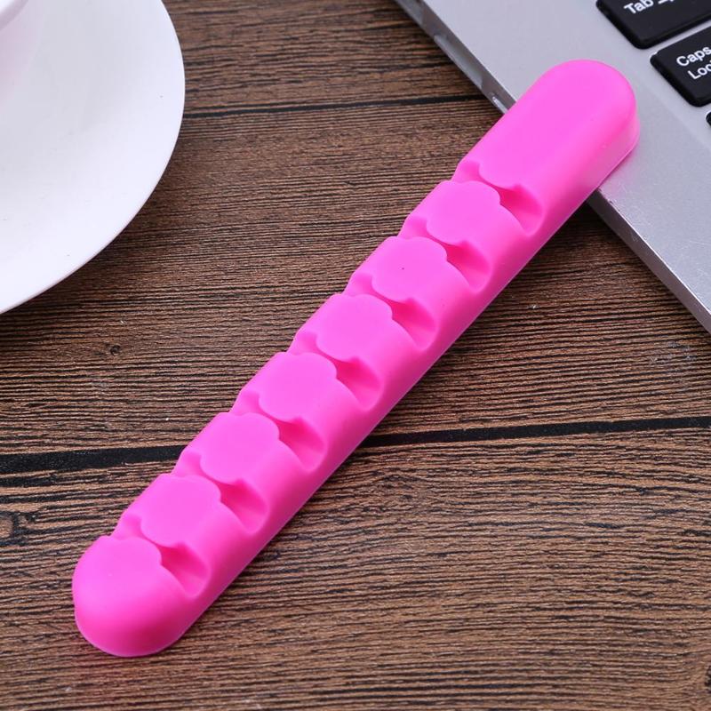 1pcs Desk Tidy Cable Winder Earphone Cable Organizer Wire Storage Silicone Charger Cable Holder Clips for MP3 MP4 Mouse Earphone - ebowsos