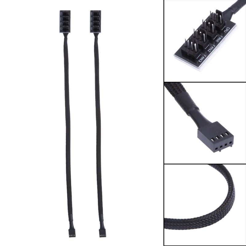 1pcs Host Case PC Cooler Fan Power Cable 1 Female to 4 Male 4Pin Socket Fan Hub Splitter Cable for 3Pin&4Pin PWM Cooling Fan - ebowsos