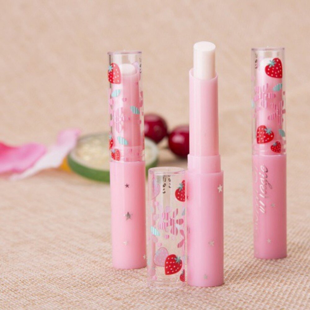 1pcs Natural Strawberry Moisturizing Lip Balm Portable Size Women Winter Lip Care Refine Repair Lip Anti-aging Lipstick Lip Balm - ebowsos