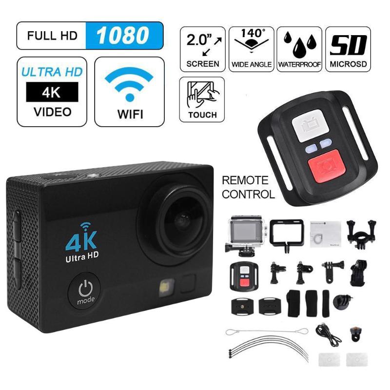 2.0 inch WiFi 1080P 4K Ultra HD Action Camera 30m Waterproof 140 Degree Lens Sport DVR DV Camcorder Video Camera Hot Sell - ebowsos