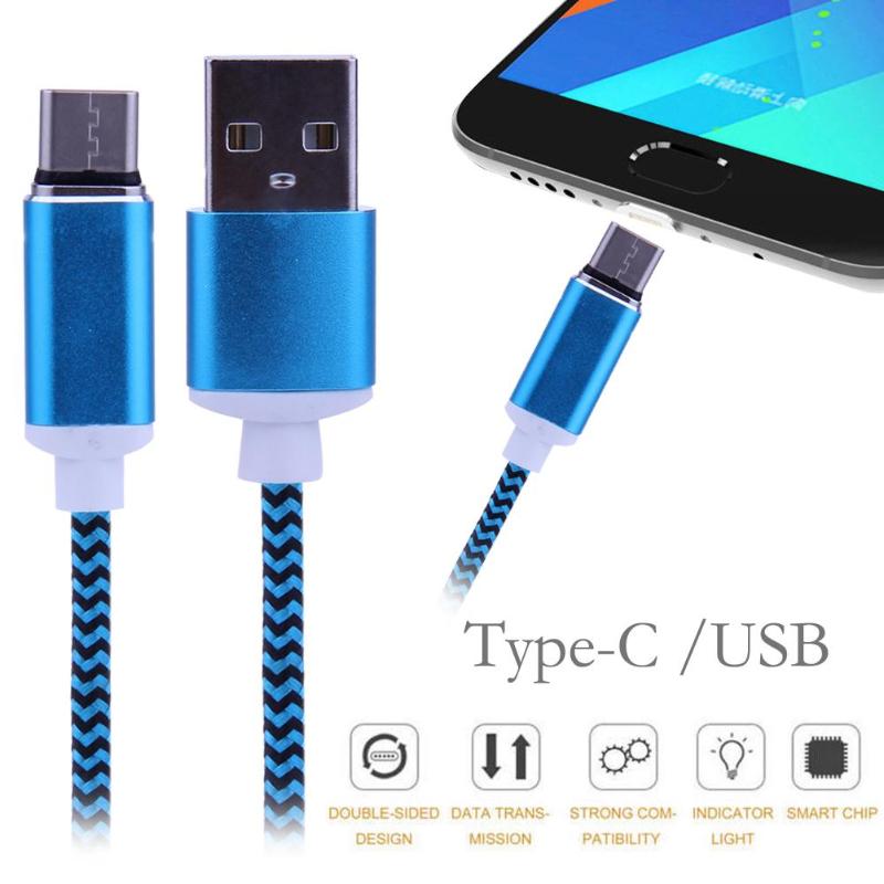 2.4A Magnetic USB Type-C Connector Fast Charging Cable Nylon Woven Braided High Speed USB-C Data Sync Transfer Cord Wire Line - ebowsos
