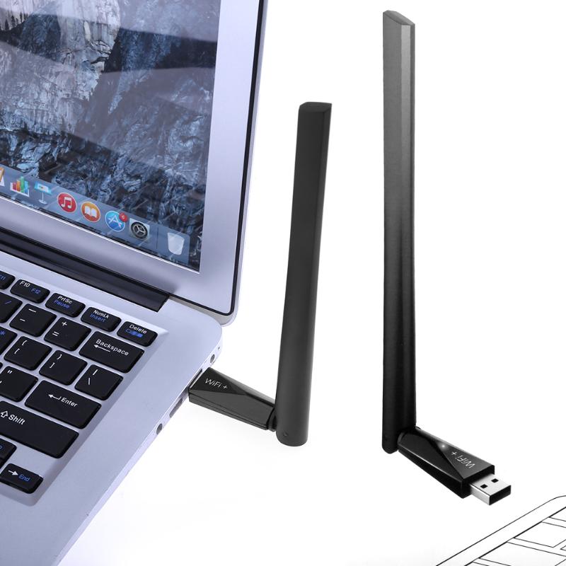 2.4G 150Mbps USB Wireless Network Card WiFi Adapter w/ 5dB Antenna Mini WiFi USB Adapter for Laptop - ebowsos