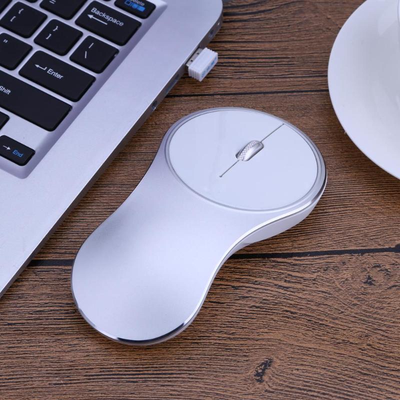 2.4GHz Wireless Mouse Aluminum Alloy Case Mini Portable Computer Mice 1600DPI Rechargeable Game Mouse for PC Desktop Laptop - ebowsos