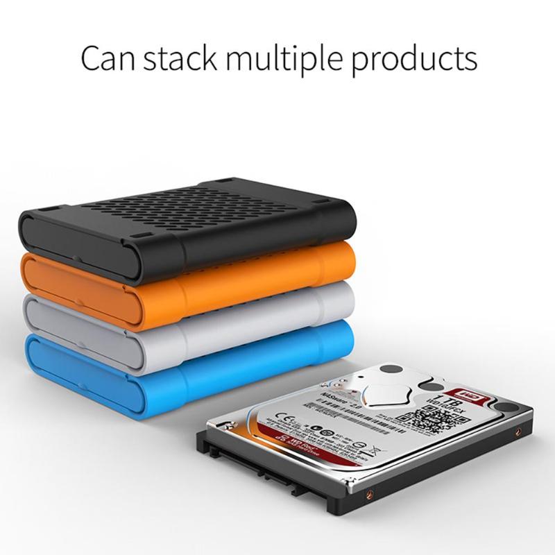 2.5 inch HDD Protective Box Portable Silicone Shockproof Protective Box Storage Case Bag for Hard Disk Drive 2.5 inches HDD SSD - ebowsos