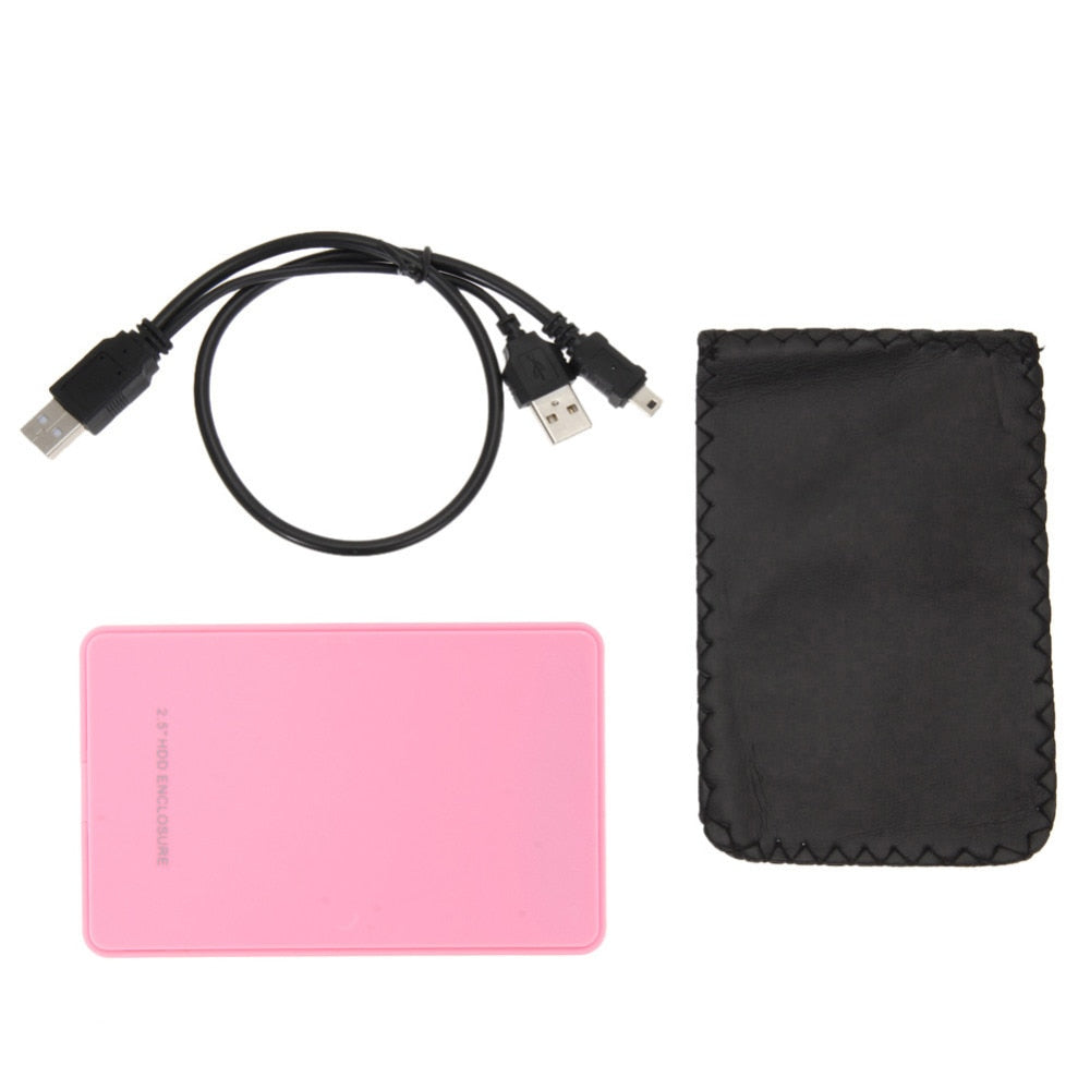 2.5 inch SATA Hard Drive HDD Enclosure External Enclosure for Hard Disk USB2.0 Sata External HDD Enclosure Pink Case Promotion - ebowsos