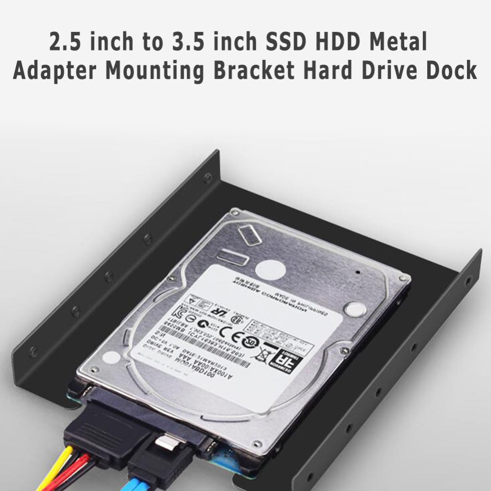 2.5 inch to 3.5 inch SSD HDD Metal Adapter Mounting Bracket Hard Disk Drive Holder Dock for PC Laptop Hard Disk Drive Holder - ebowsos