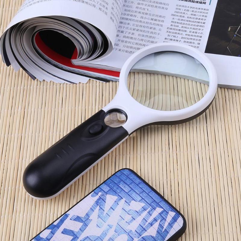2.5X 45X Handheld Magnifying Glass Microscope Jewelry Loupe Magnifier for Reading Jewelry Repair Tool Glass Lens - ebowsos
