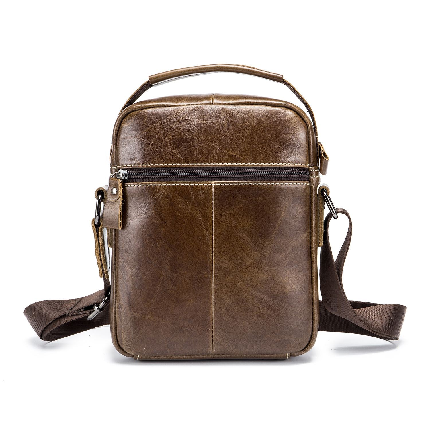 2 Color Bullcaptain Classic Brand Genuine Leather Business Messenger Bag Vintage Crossbody Bag For Men Casual Shoulder Bag - ebowsos