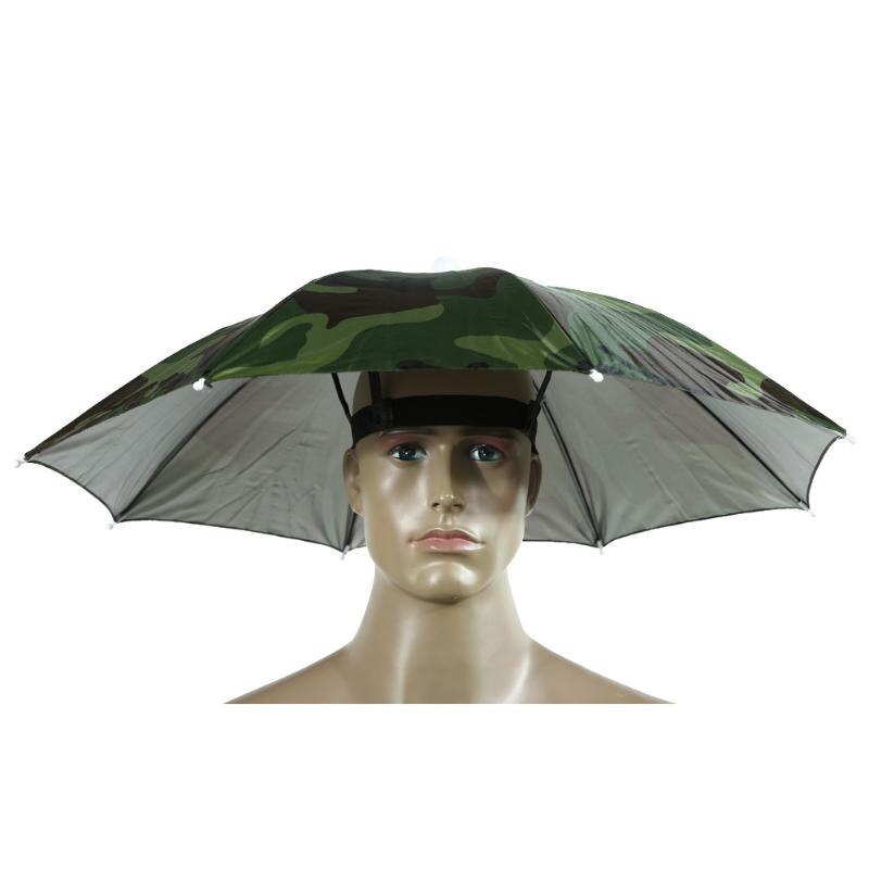2 Color Umbrella Hat Cap Sun Shade Camping Hiking Outdoor Parasol Umbrella Hat Cap Outdoor Camping Fishing Tools-ebowsos