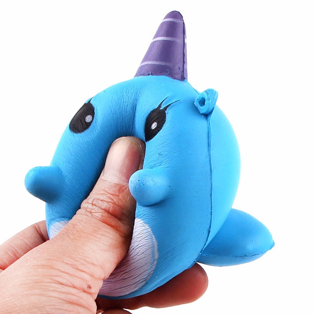 2 Colors Horse Dolphins Squeeze Toy Phone Straps Charm Slow Rising Cute Animal Kids Doll Keychain Soft Squeeze Toys for Kids-ebowsos