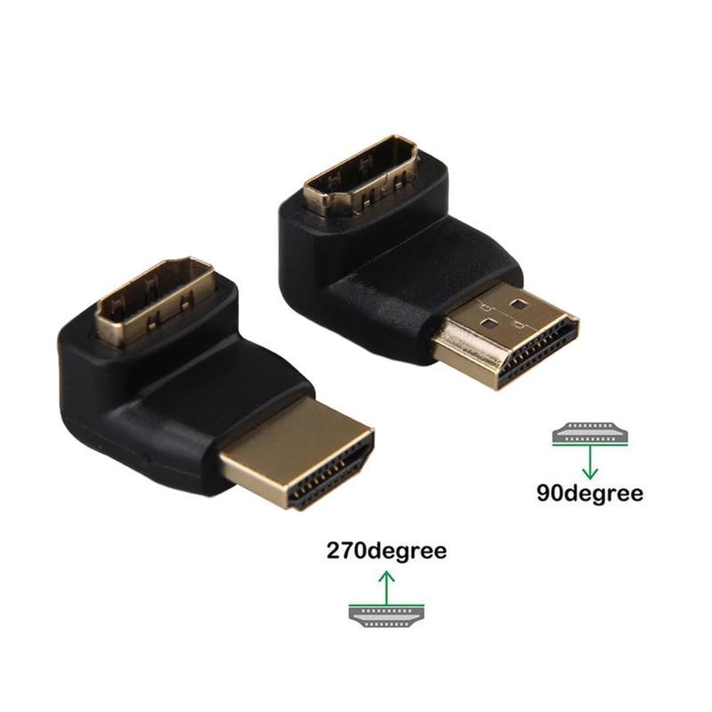 2 Pairs HDMI Adapter Converter 90 Degree+270 Degree HDMI Male to Female Adapter Converter Connector for 1080P HDTV - ebowsos