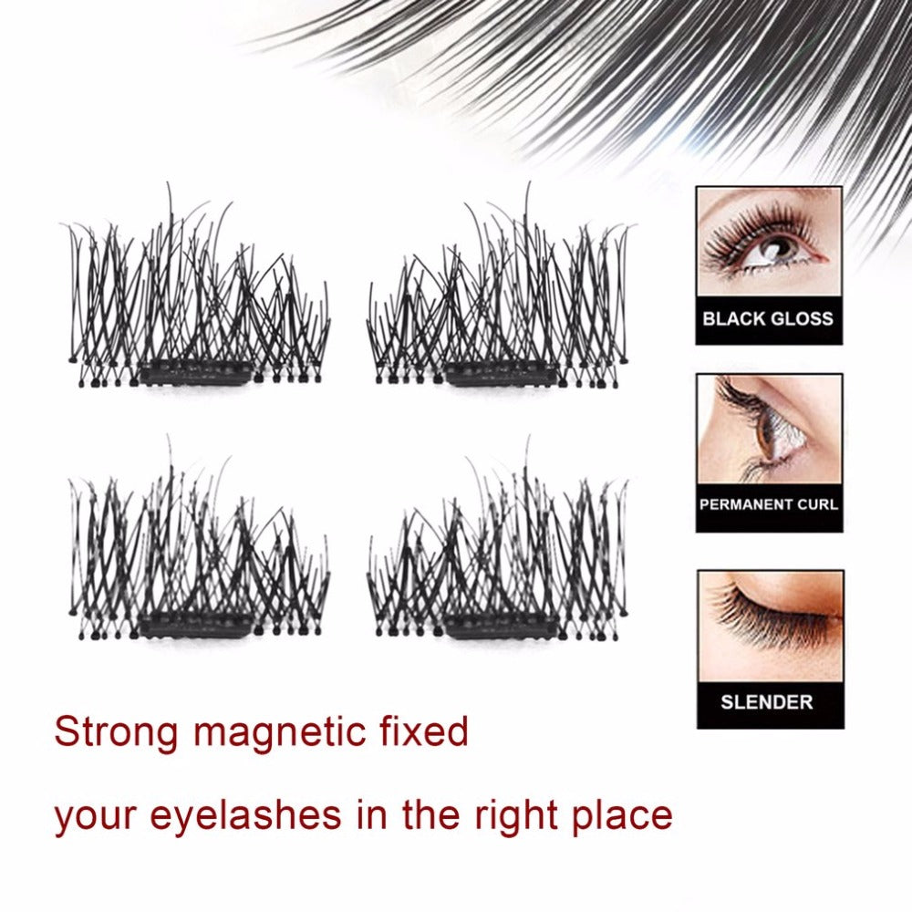 2 Pairs/lot Glue-free 3D Magnetic False Eyelashes Handmade Natural Thick Long Eye Lashes Makeup Beauty Tools Eyelash extension - ebowsos