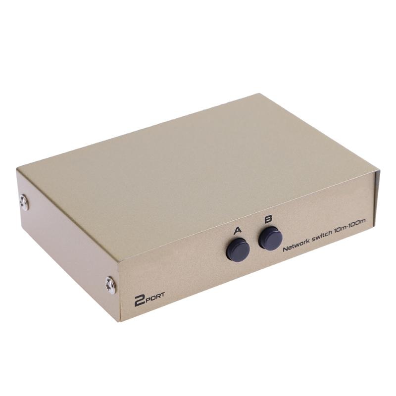 2 Ports RJ45 LAN CAT Network Switch Selector Internal External Network Switcher Splitter Box - ebowsos
