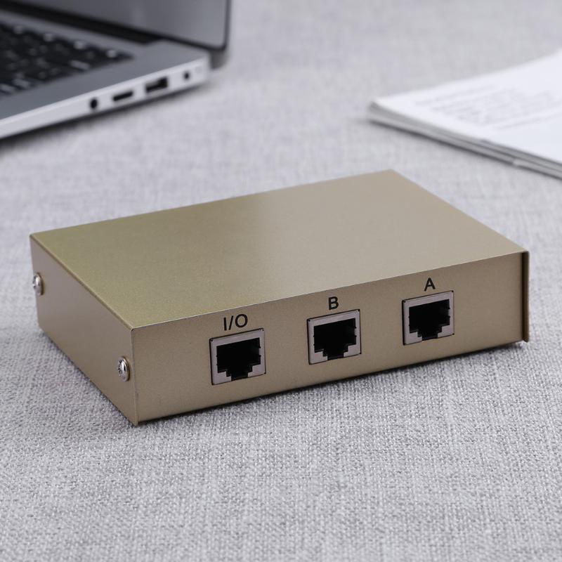 2 Ports RJ45 LAN CAT Network Switch Selector Internal External Network Switcher Splitter Box - ebowsos