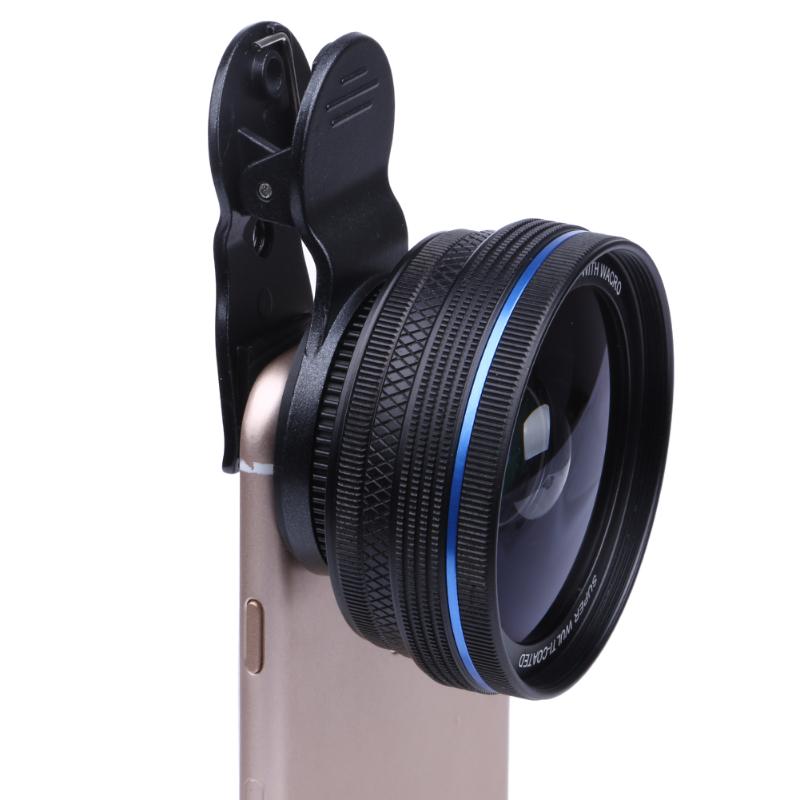 2 in 1 58mm 0.6X Wide Angle & Macro Lens Cell Phone Tablet Camera Clip External Lenses For iPhone 5S 6 6S Plus Samsung - ebowsos