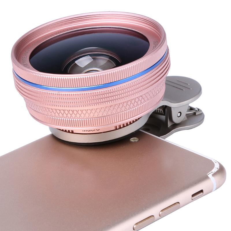 2 in 1 58mm 0.6X Wide Angle & Macro Lens Cell Phone Tablet Camera Clip ...
