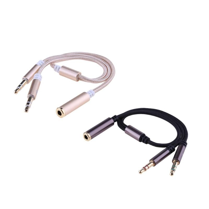 2 in 1 Adapter Line Headphone Splitter Cable 3.5 Aux Extension Cable 1 Female to 2 Male Cable for PC Computer Mobile Phone - ebowsos